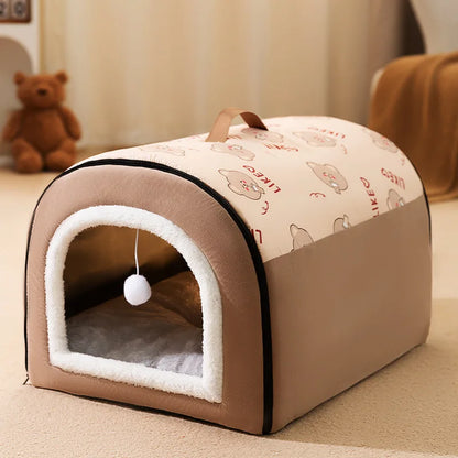 Warm Dog House - Sleeping Bed for Small Medium Dogs and Cats