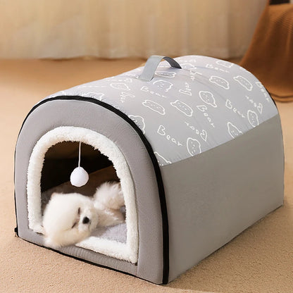 Warm Dog House - Sleeping Bed for Small Medium Dogs and Cats
