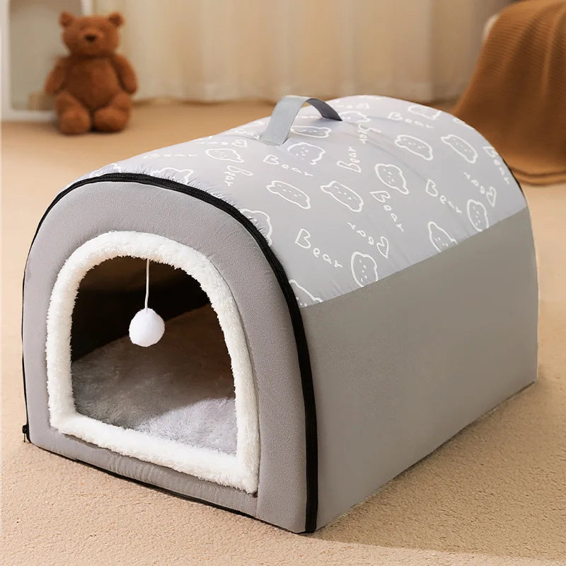 Warm Dog House - Sleeping Bed for Small Medium Dogs and Cats